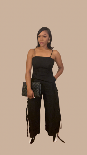 Black Jumper with Long Tassels
