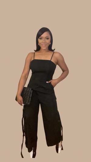 Black Jumper with Long Tassels