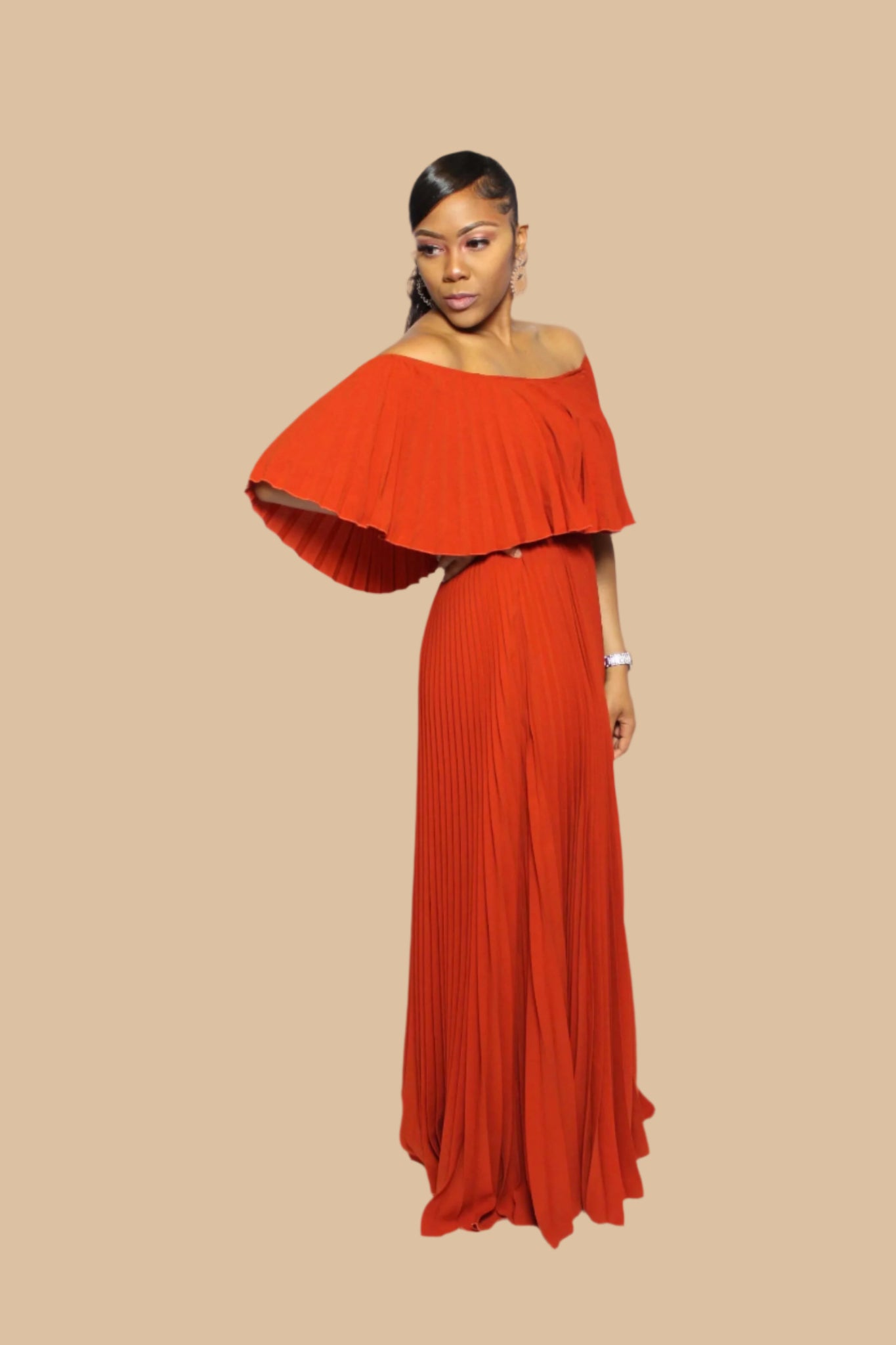 orange dress sundress Genovia Orange Floral Mini Dress