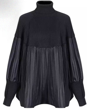 Pleated oversize sweater