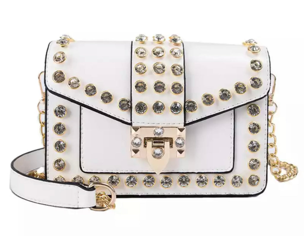 White Studded CrossBody