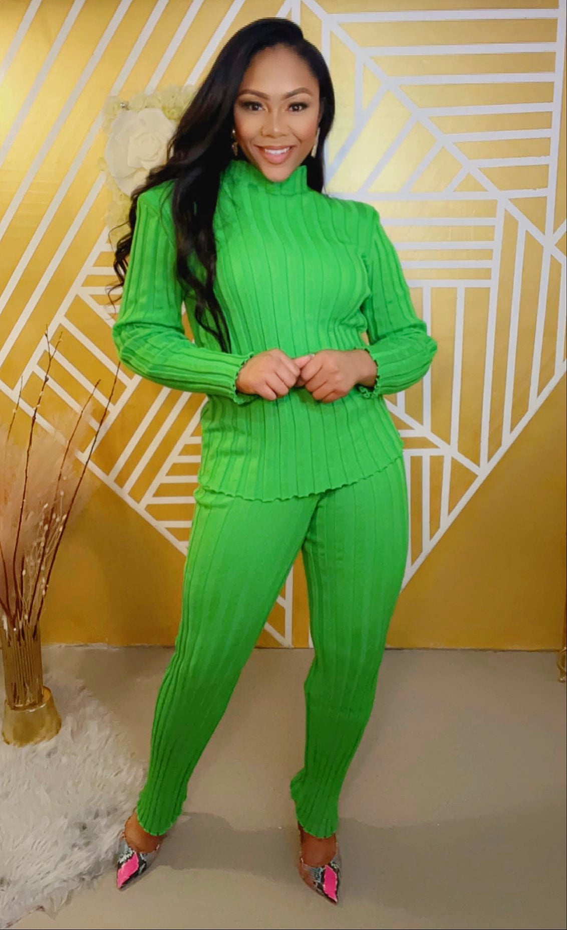 Green | Knit Two Piece Set – rose patrice boutique