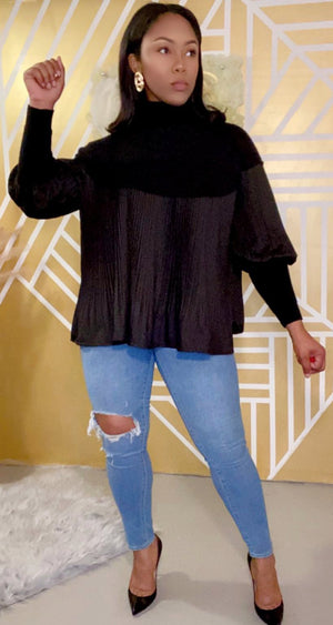 Pleated oversize sweater